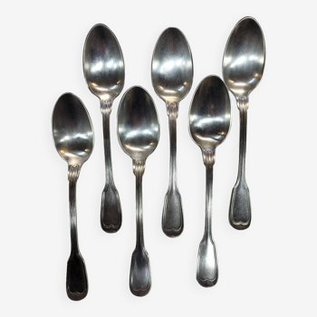 6 small silver-plated dessert spoons