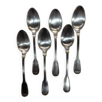 6 small silver-plated dessert spoons