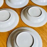 Set of 8 hollow plates in speckled ceramic