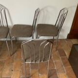 6 chrome metal chairs