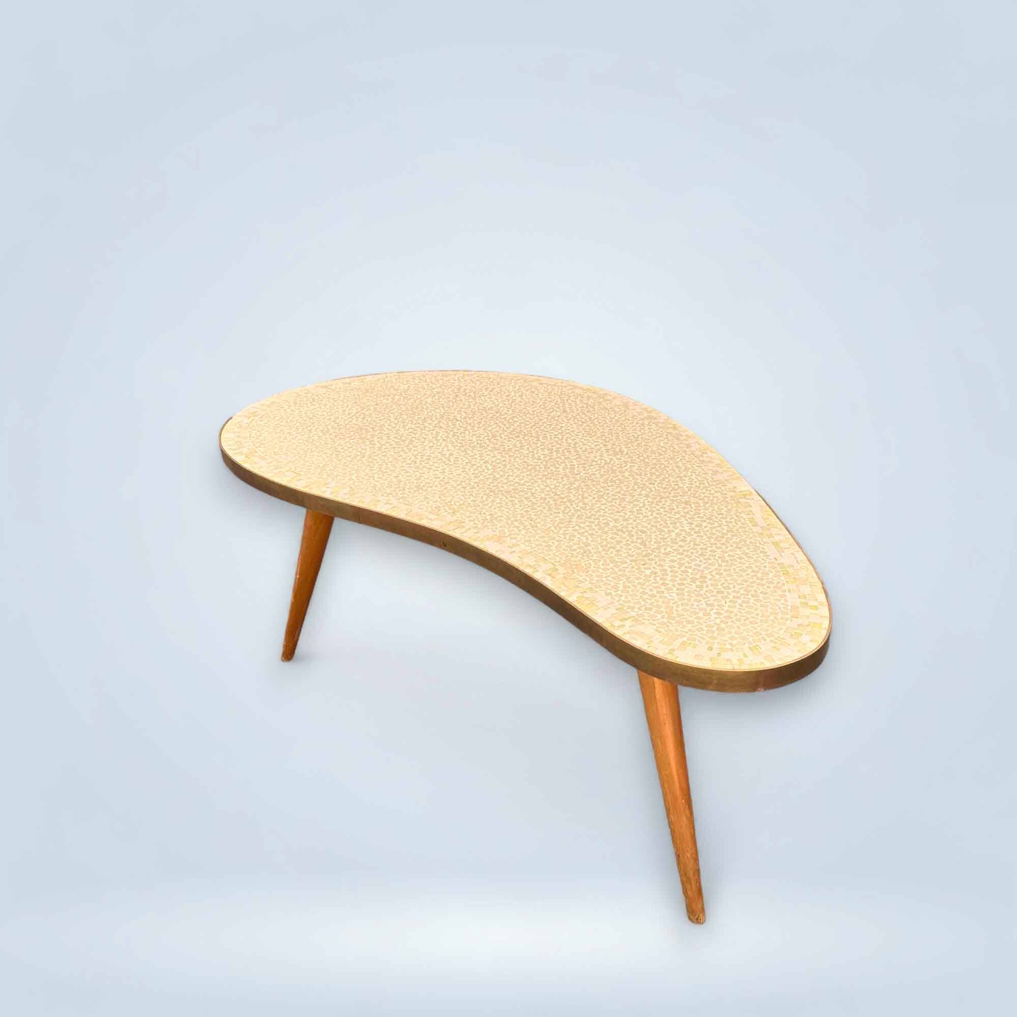 Kindey Shaped Coffee Table with Mosaic Tiles