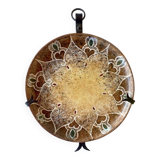 Ceramics by B. Buffat and its wrought iron support, 1970s