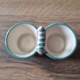 Enamelled ceramic salt cellars HB Henriot Quimper