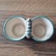 Enamelled ceramic salt cellars HB Henriot Quimper
