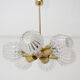 Vintage pendant with six cut glass lampshades, Kamenický Šenov, 1970´s