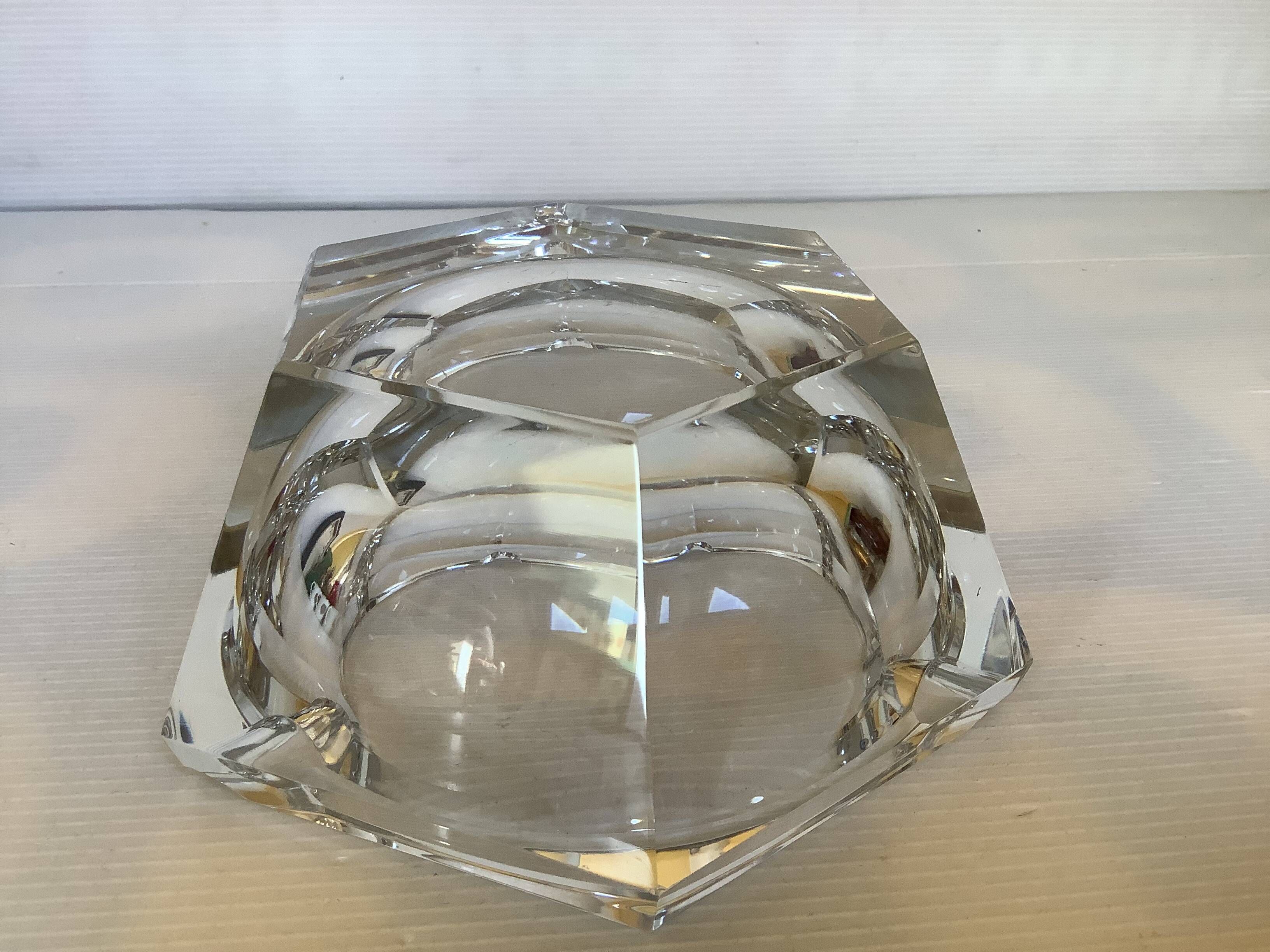 Large asymmetrical ashtray Val Saint Lambert pocket tray