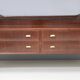 High-Quality Walnut Chest of Drawers with a Thick Glass Top, Italy