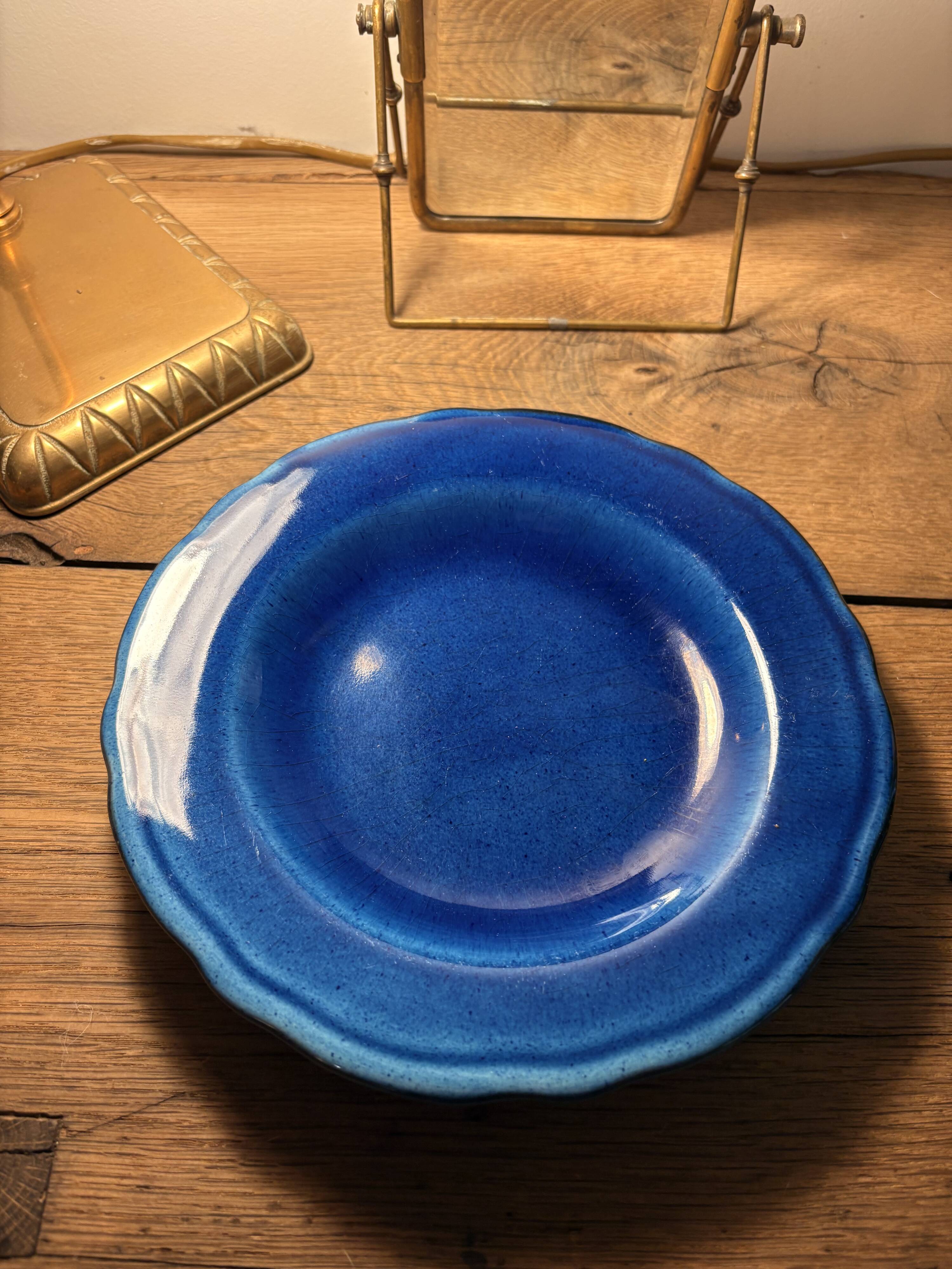 Blue ceramic plate – Milon Pottery (Dieulefit)