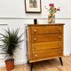 Vintage compass foot chest of drawers