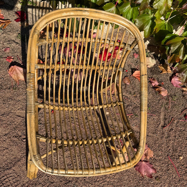 Fauteuil en rotin, France années 50