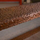 Brutalist pine bench 1960s