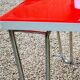 Table "floating" Space age 1970 Red Glass and Dove Tail - 140x80cm