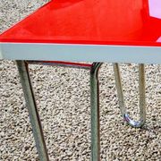 Table "floating" Space age 1970 Red Glass and Dove Tail - 140x80cm