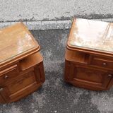 Bedside art deco solid oak