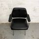 Space Age Black Leather Armchair, 1970s
