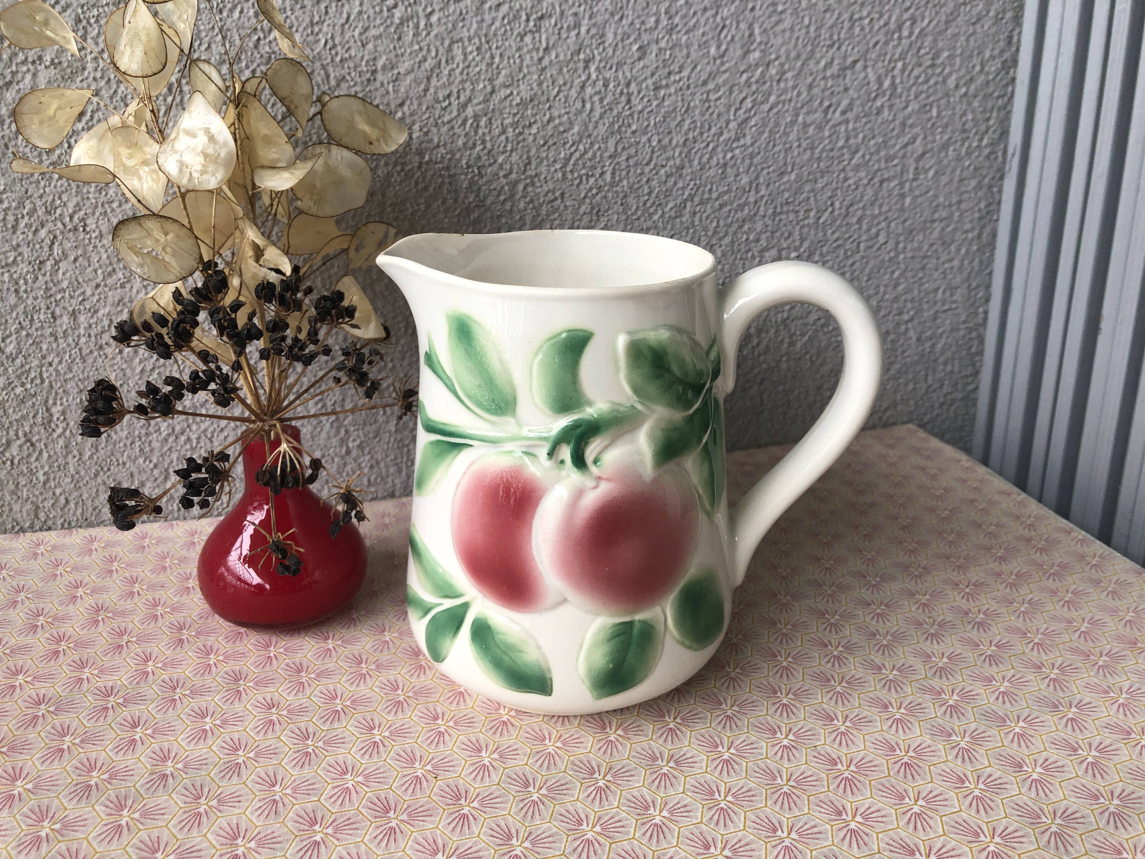 Antique Digoin Art Deco slip pitcher