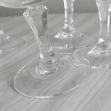6 white wine glasses in chiseled crystal with floral motifs Matignon model.