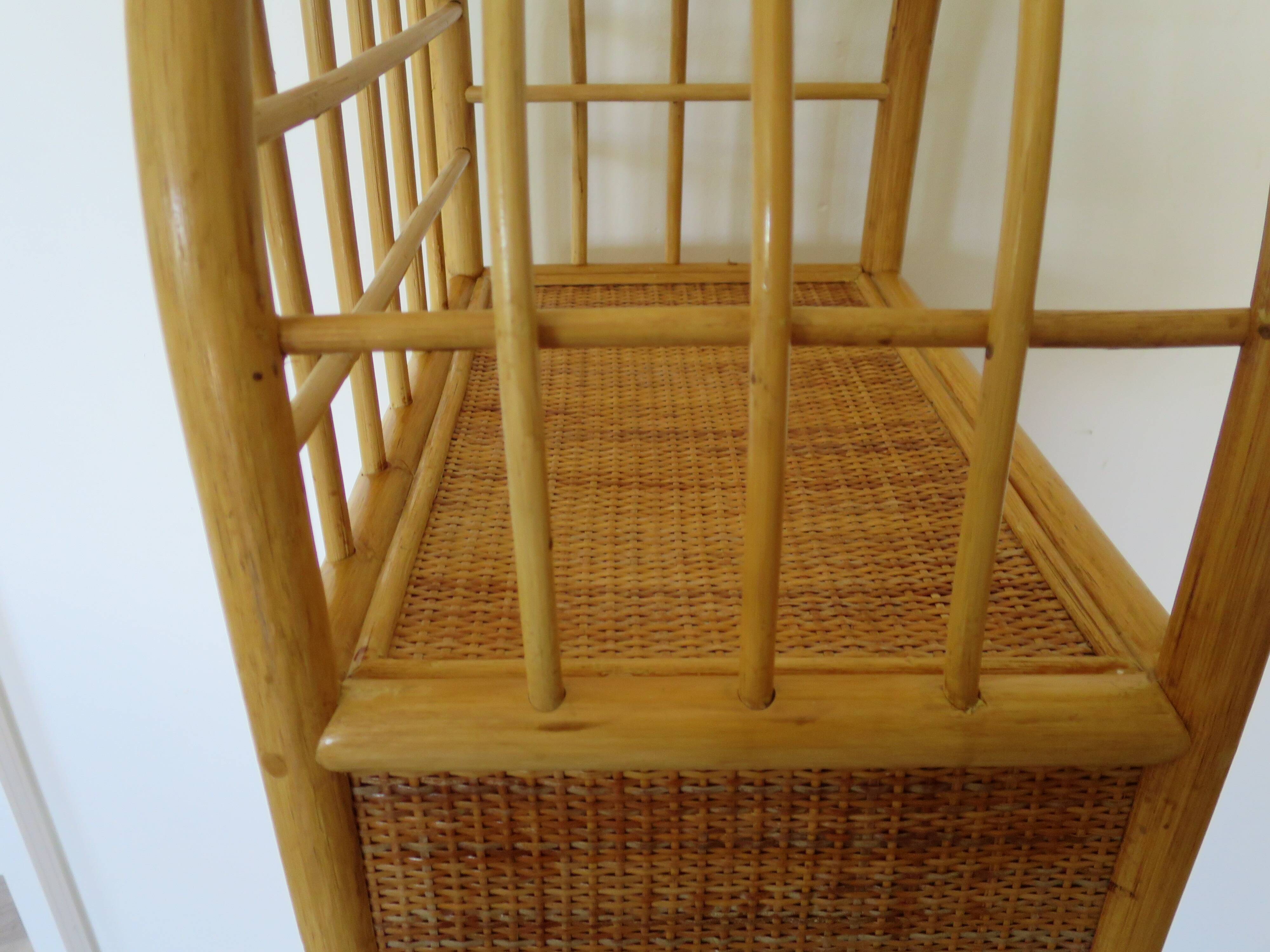 Vintage Library - 2 drawers - Woven rattan cupboard - 1980s - natural