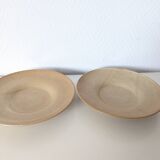 pair of village stoneware dessert plates