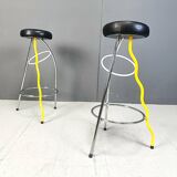 Pair of Duplex stools by Javier Mariscal for BD 1980's Memphis