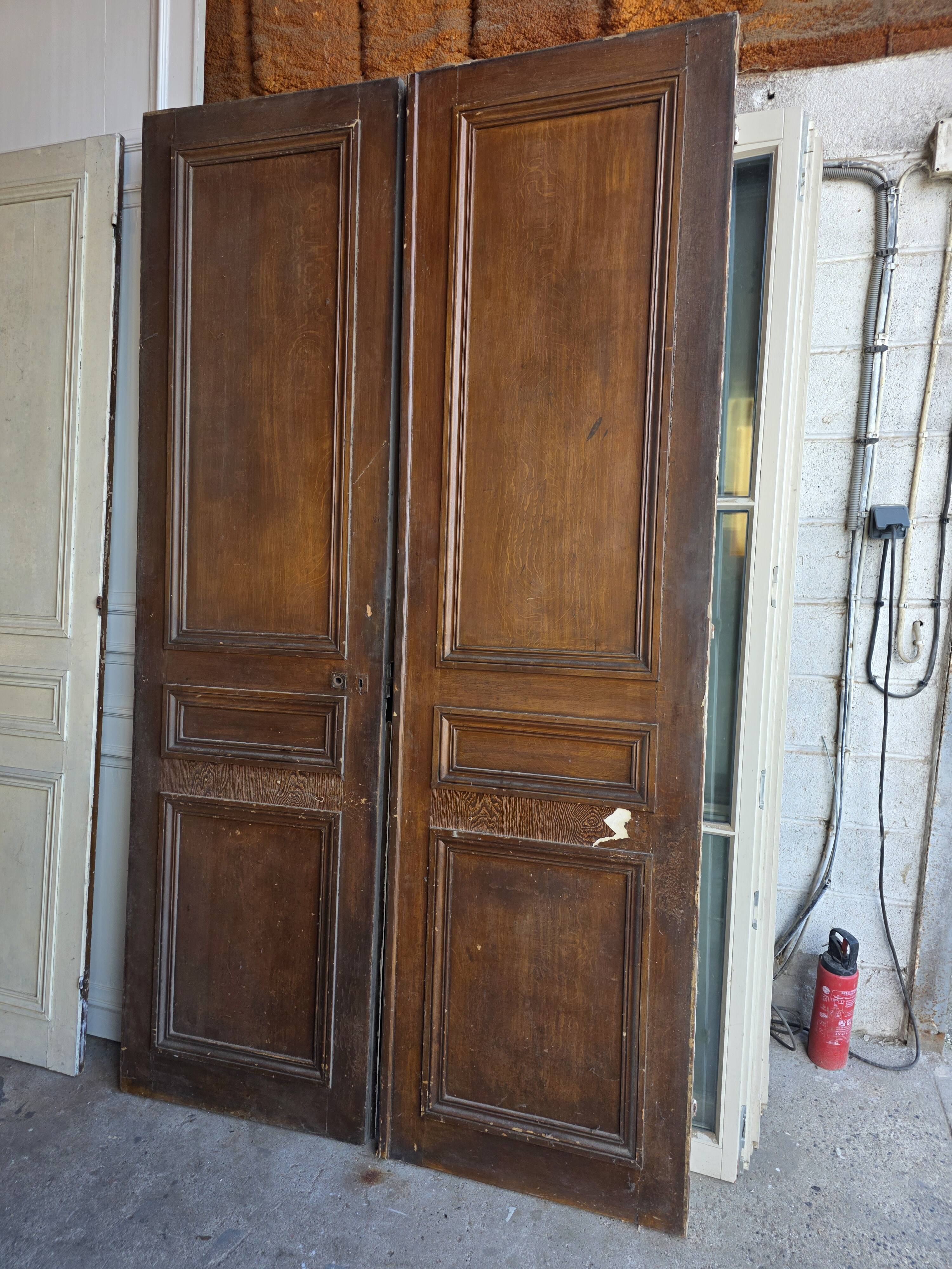 3 paires de portes de séparation du XIXème s.