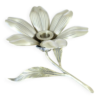 Bougeoir "fleur" en laiton, années 60 70