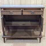 Louis XVI style oak server with marble top