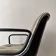 Velvet office chair with armrest by C. POLLOCK for Knoll