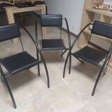 Set of 3 postmodern dining room chairs from 1980