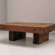 Solid Oak Wabi Sabi Coffee Table, France, 1950s
