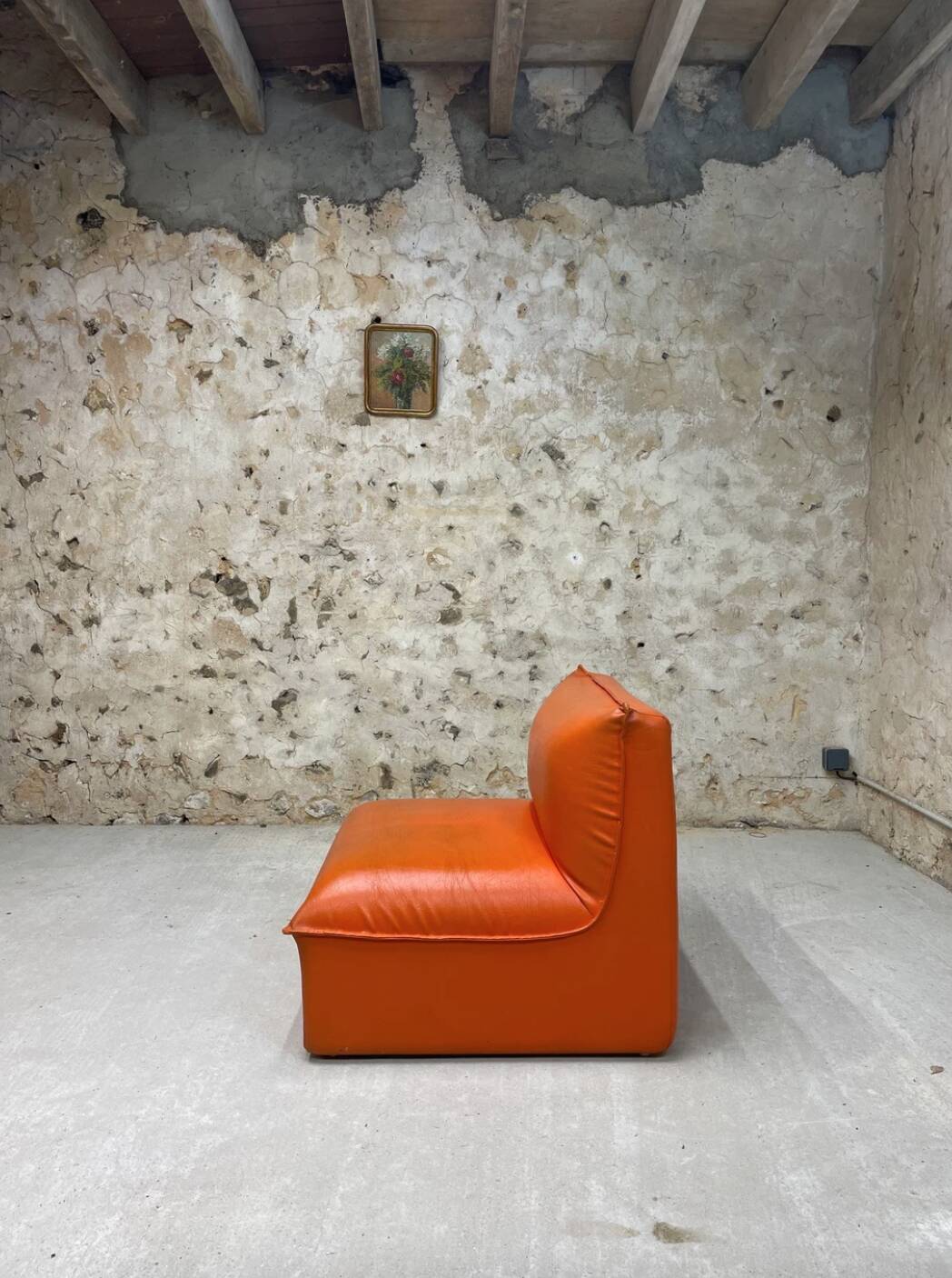 Vintage orange armchair, ed. Steiner