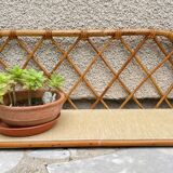 Vintage rattan wall shelf