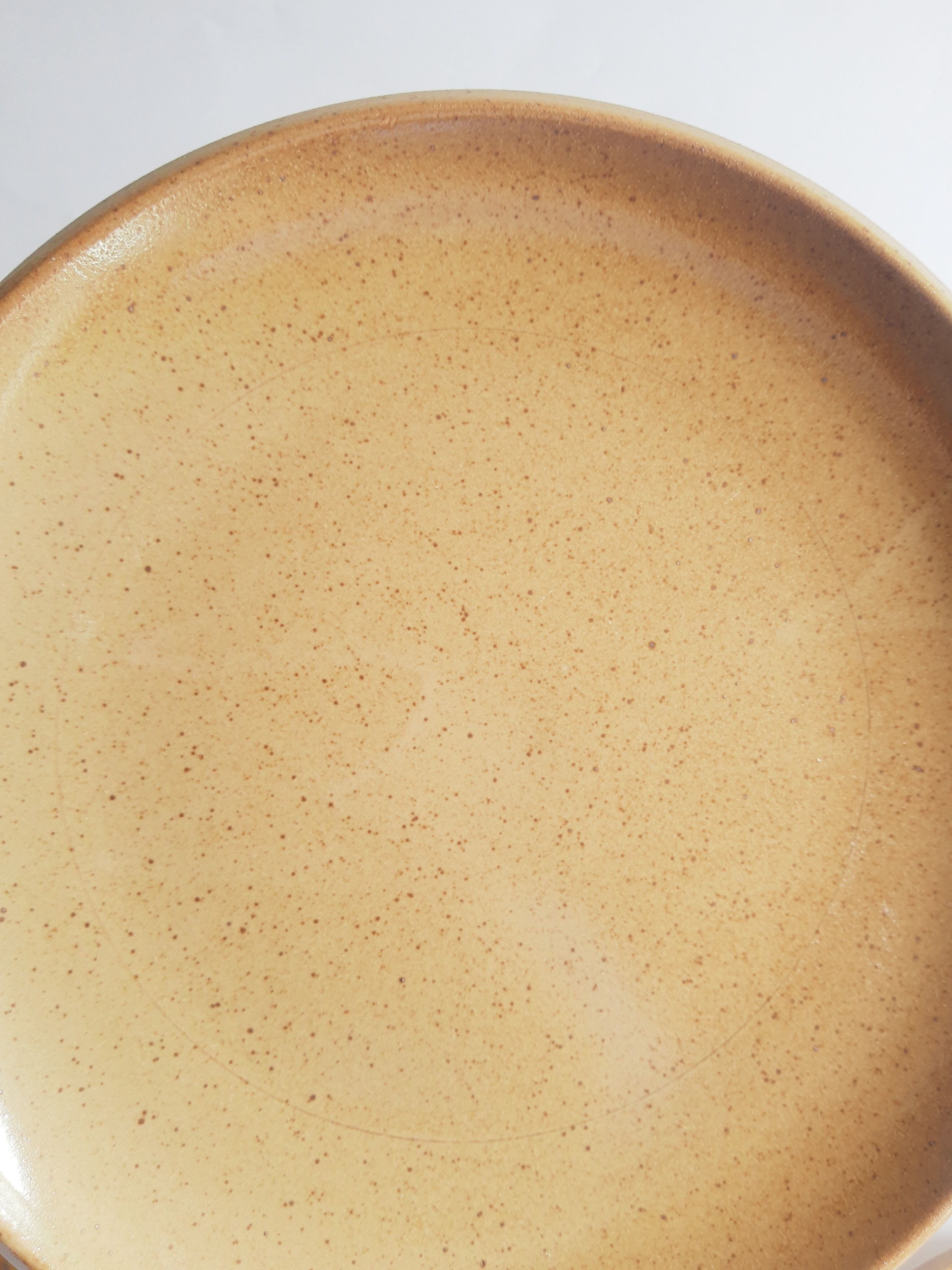 Set of 6 flat plates in Brenne stoneware from France vintage