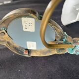 Art Deco wall light, opaline, white, marbled