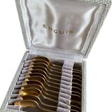 Box of 12 silver-gilt teaspoons from the Ercuis brand
