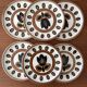 Set of 6 Boch La Louvière plates model Kimono tulip flower.