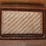 Wicker presentation basket tray