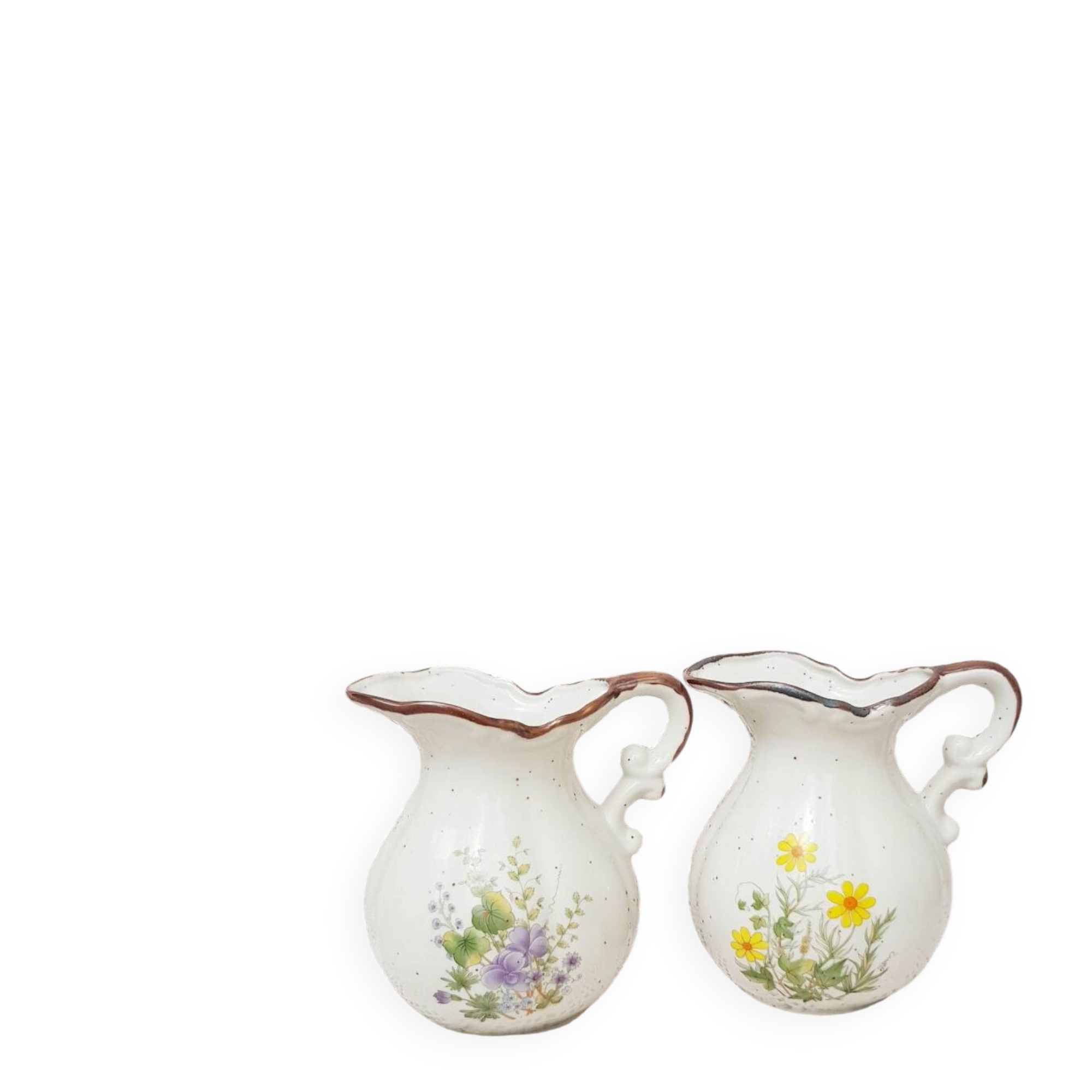 Vases, jugs with botanical patterns