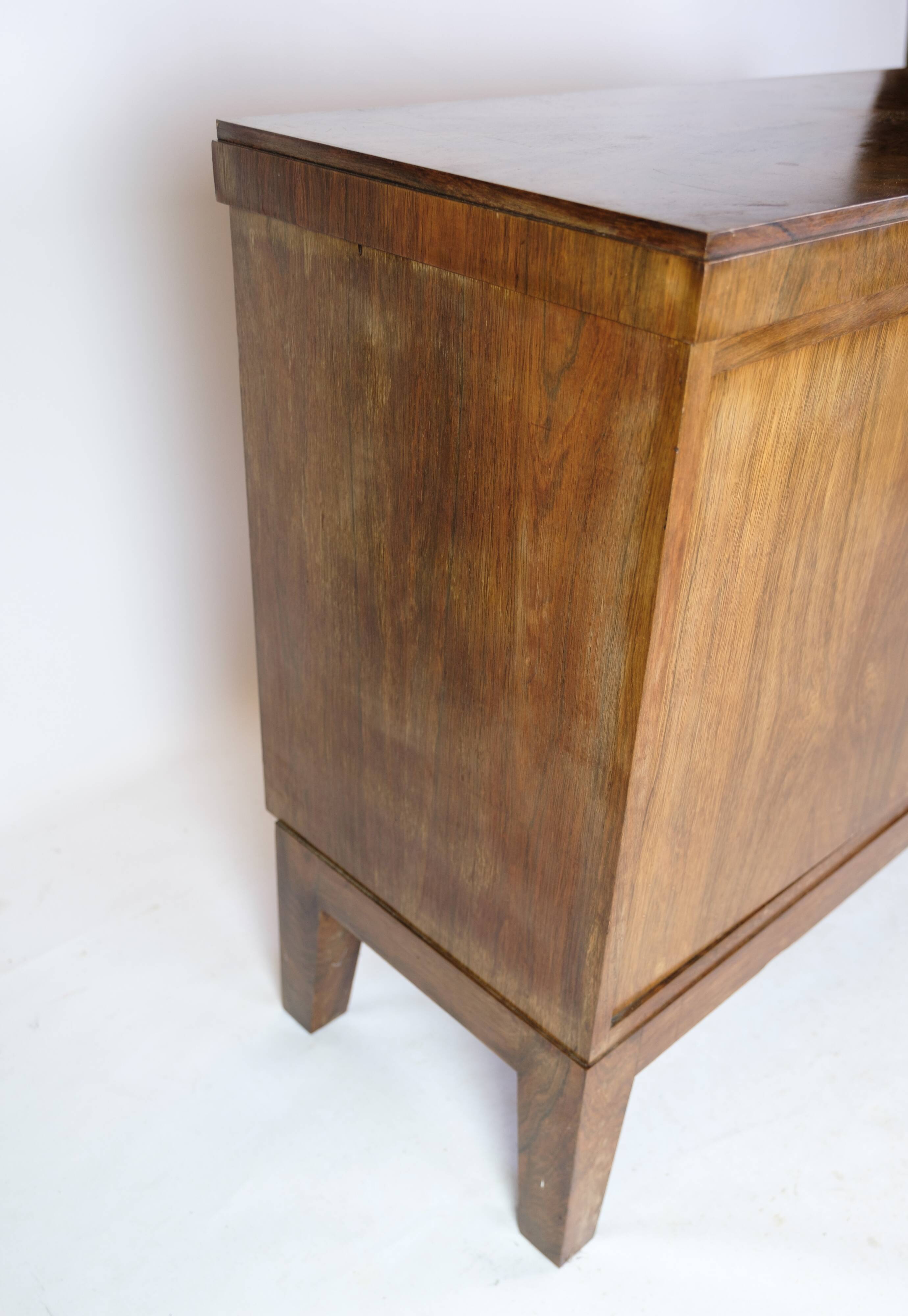 Low Sidebaord In Rosewood With Brass Handles From 1950s
