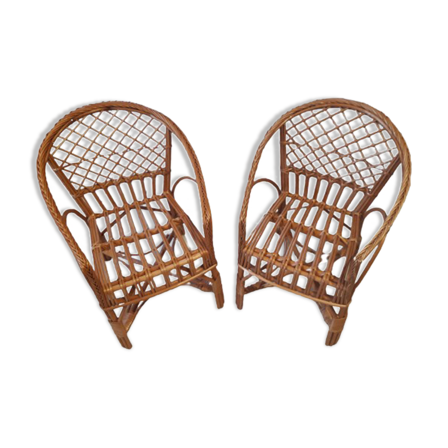 Two wicker child chairs