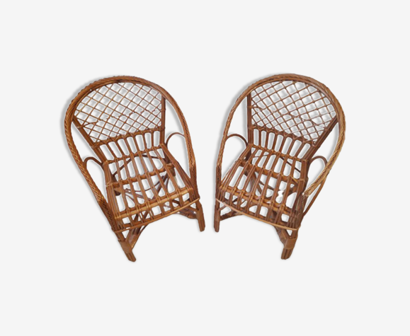 Deux fauteuils enfant en osier
