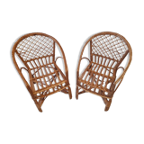 Two wicker child chairs