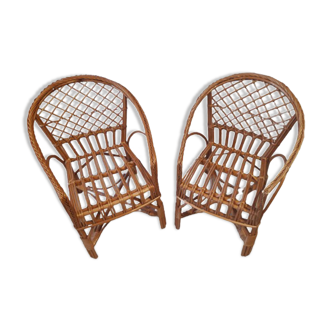 Two wicker child chairs