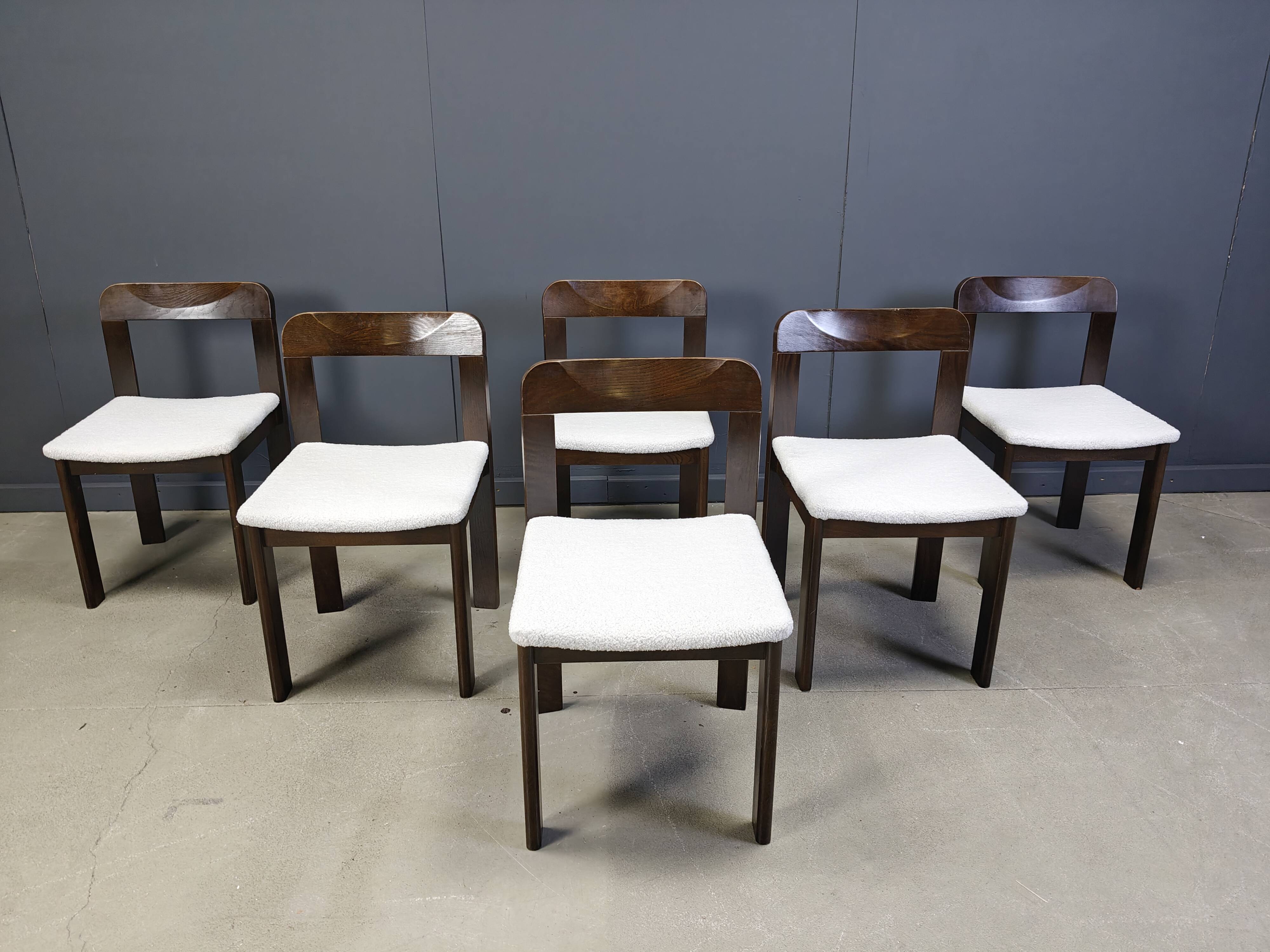 Vintage Brutalist Dining Chairs, Set of 6 - 1960s