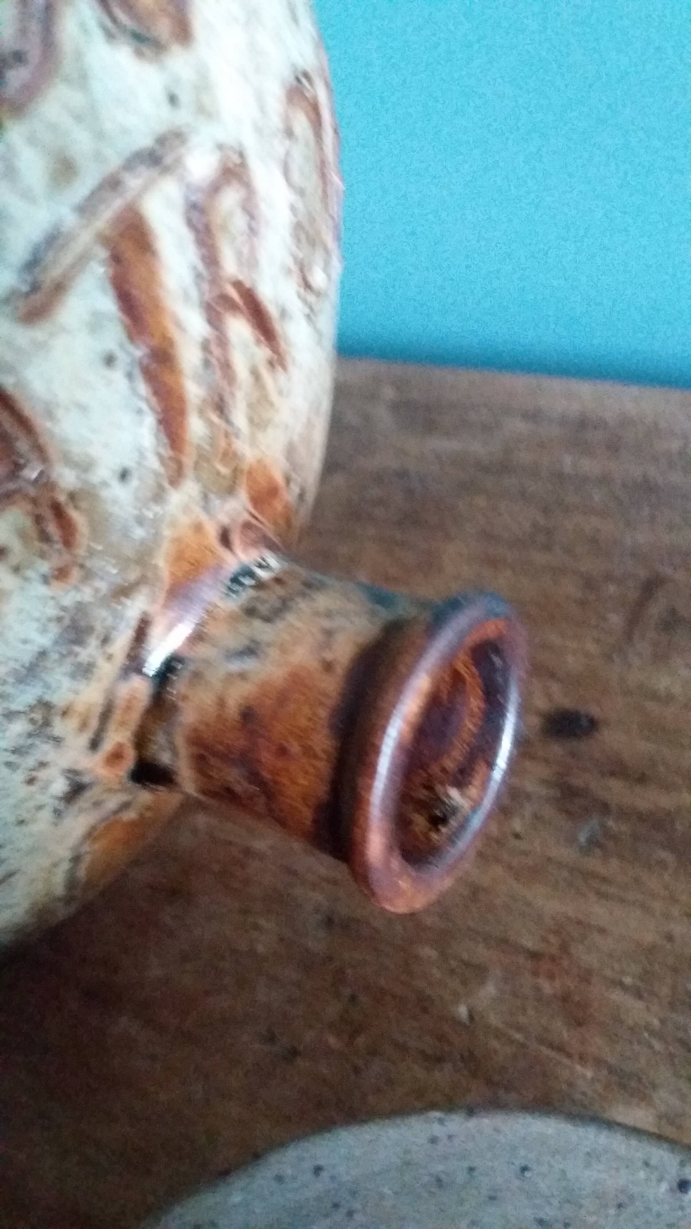 Vinaigrier pot alcohol jar signed Jean-Pierre Prud’homme stoneware from Puisaye