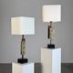 Pair of Dioniso Table Lamps in Marble and Brass by Angelo Brotto, Esperia