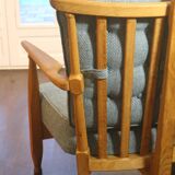 Fan bench by Guillerme and Chambron reupholstered