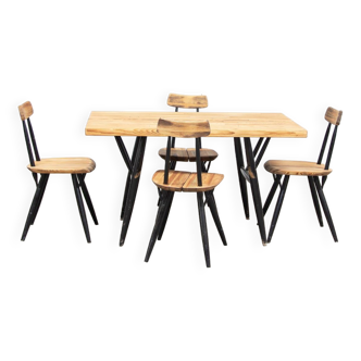 Pirrka table and chairs by Imari Tapiovaara for Laakan Puu