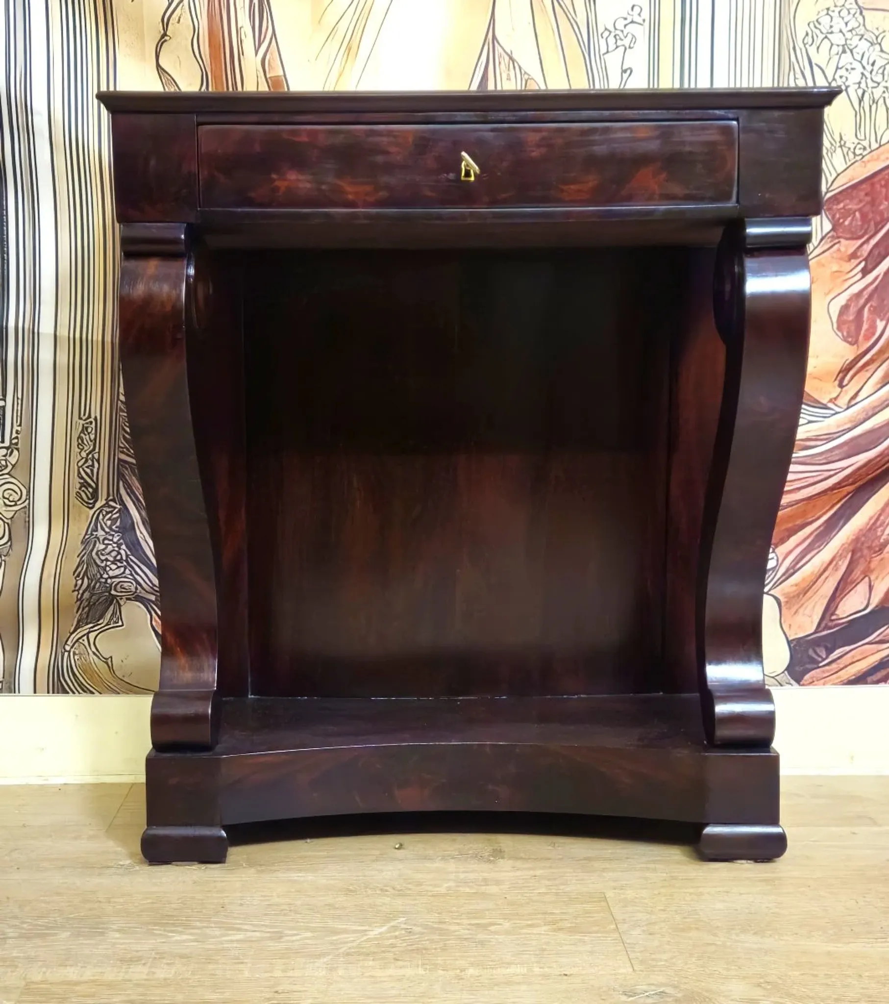 Empire-style console – Mahogany – 1 drawer – 19th century