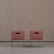 2 fauteuils Ligne Roset en tissu rose, France années 2000